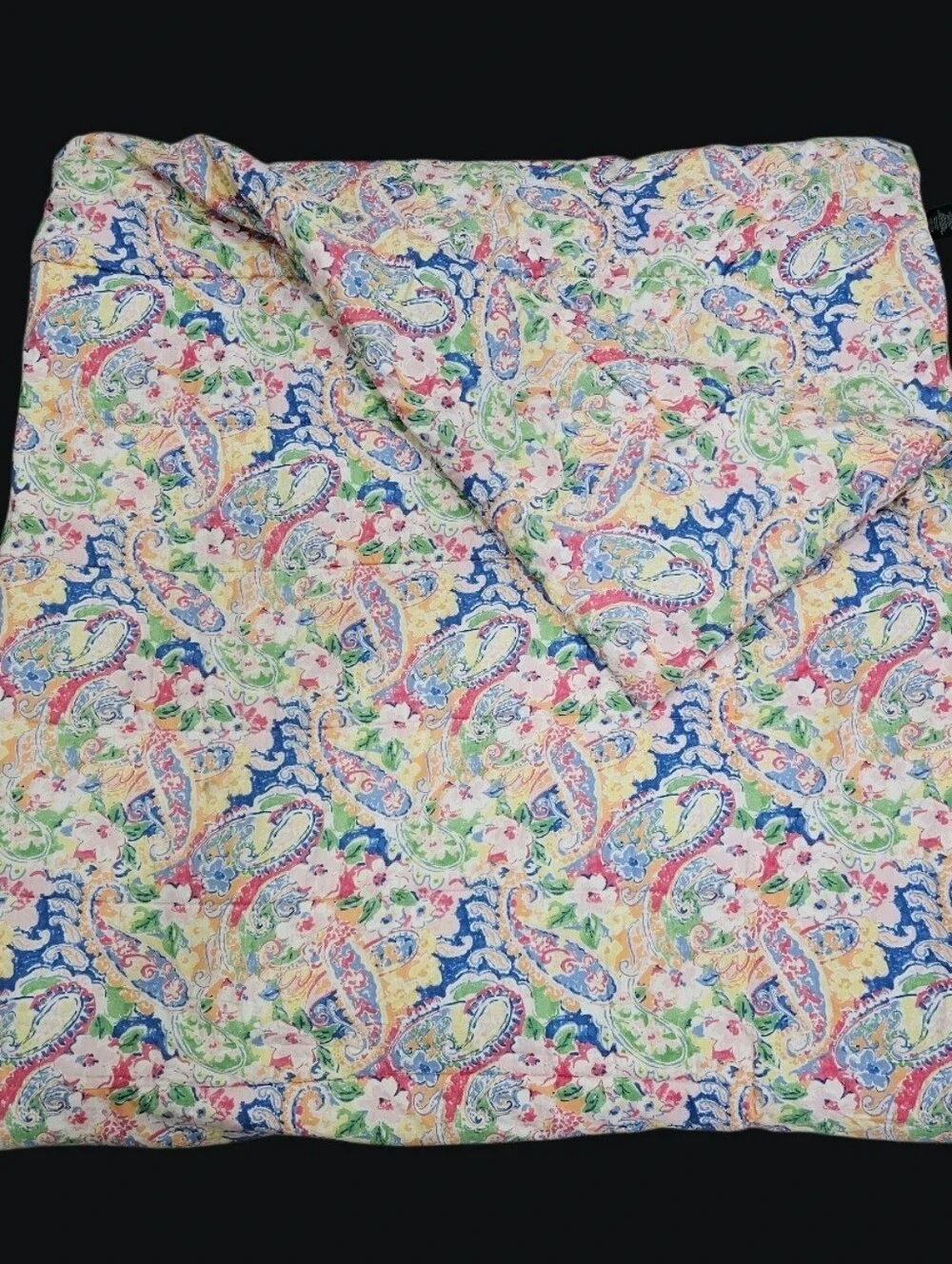VTG Ralph Lauren Springdale Paisley F/Q Multicolor Floral Comforter Cotton 90s
